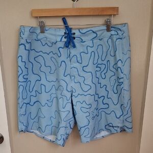 Patagonia Men's Light Blue Patterned Board Shorts_1